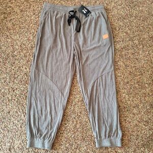 Hawalili Men’s Corduroy Jogger Pants Gray Drawstring Elastic Waist Baggy Tapered